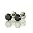 Diamond Stud Earrings Fancy Black Round Cut Treated 14K White Gold IGI 1.80 TCW
