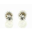 Rose-Cut Diamond Halo Earrings Round Natural Fancy Yellow 14K White Gold 1.32TCW