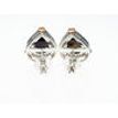4.97 TCW Rose Cut Diamond Halo Earrings Pear Shape 14K White Gold Fancy Dark Brown