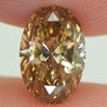 Oval Shape Diamond Fancy Yellow Brown Color 1.03 Carat SI2 GIA Certificate