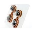 Rose Cut Natural Diamond Drop Halo Earrings Cushion Shape 14K Gold 7.26 TCW