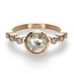 Rose Cut Diamond Bezel Engagement Ring 14K Rose Gold Fancy Gray 1.42 TCW