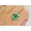 Green Spinel Gemstone Oval Shape Lab Created Certified 13.81x17.22mm 17.50 Carat