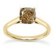 Diamond Wedding Ring Cushion Champagne Color Treated 14K Yellow Gold VS1 1.03 CT