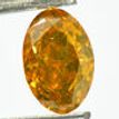 Fancy Orange Diamond Solitaire Pendant Oval 14K White Gold 1 Ct