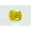 Cushion Shape Diamond Fancy Yellow Loose Enhanced 0.91 Carat SI2 IGI Certificate
