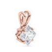 1 Carat Diamond Solitaire Pendant Genuine Princess Treated 14K Rose Gold H SI1