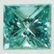 Princess Cut Diamond Fancy Greenish Blue VS2 Certified 0.61 Carat