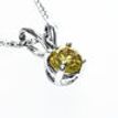 Yellow Diamond Pendant Necklace Round 0.45 Carat 14K White Gold