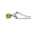 Yellow Diamond Pendant Necklace Round 0.45 Carat 14K White Gold