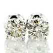 Round Shape Diamond Stud Earrings Real 1.17 Carat H/I VS2/SI1 14K White Gold