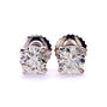 Diamond Solitaire Stud Earrings Round 14K White Gold 0.97 TCW