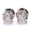 Diamond Solitaire Stud Earrings Round 14K White Gold 0.97 TCW