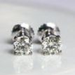 Real Diamond Solitaire Stud Earrings 14k White Gold 0.96 TCW
