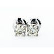 Real Solitaire Diamond Stud Earrings Round 0.90 TCW VS2/H 14K White Gold 