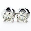 Real Solitaire Diamond Stud Earrings Round 0.90 TCW VS2/H 14K White Gold 