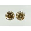 Round Cut Diamond Pair Fancy Champagne Color SI1 4.21 TCW