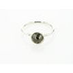 Gray Round Rose-Cut Diamond Bezel Ring 14K White Gold 0.92 Carat