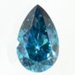 Blue Pear Shape Diamond Solitaire Pendant Necklace 14K White Gold 1 Carat