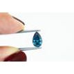 Blue Pear Shape Diamond Solitaire Pendant Necklace 14K White Gold 1 Carat