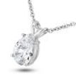 Blue Pear Shape Diamond Solitaire Pendant Necklace 14K White Gold 1 Carat
