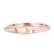Women's Diamond Pinky Ring Tiny Signet Stacking Solid 14K Rose Gold 0.02ct F VS2