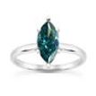 Blue Marquise Diamond Engagement Ring 14K White Gold VS2 1 Carat 