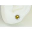 Rose-Cut Diamond Halo Earrings Round Natural Fancy Yellow 14K White Gold 1.32TCW