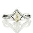 Diamond Infinity Engagement Ring Split Shank 0.86 Ct Natural Pear White 14K Gold
