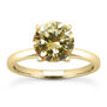 2.49 Ct Round Shape Diamond Solitaire Ring Champagne Treated 14K Yellow Gold SI1