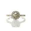 Rose Cut Diamond Halo Ring Round Fancy Gray 14K White Gold 1.08 TCW