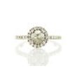 Rose Cut Diamond Halo Ring Round Fancy Gray 14K White Gold 1.08 TCW