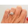 Rose Cut Diamond Halo Ring Round Fancy Gray 14K White Gold 1.08 TCW