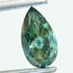 Pear Shape Diamond Solitaire Ring Blue Color Treated 14K Yellow Gold SI1 1 Carat