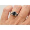 Black Diamond Split Shank Alternative Engagement Ring Radiant 14K White Gold 3.76 TCW