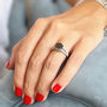 Black Diamond Split Shank Alternative Engagement Ring Radiant 14K White Gold 3.76 TCW