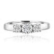 Three-Stone Diamond Engagement Ring 14K White Gold Round 0.84 TCW