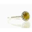 Fancy Yellow Rose Cut Diamond Halo Engagement Ring 14k Gold 1.07 TCW