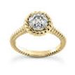 Round Diamond Engagement Ring D VS2 14K Yellow Gold 0.90 Carat