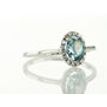 Blue Oval Diamond Halo Engagement Ring 1.35 TCW VVS2