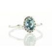 Blue Oval Diamond Halo Engagement Ring 1.35 TCW VVS2