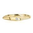 Minimalist Thin Diamond Pinky Ring Solid 14k Yellow Gold 