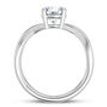 0.92 Carat Round Shape Diamond Solitaire Twist Ring E VS2 Treated 14K White Gold