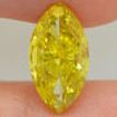 Diamond Solitaire Ring Marquise Shape Yellow Treated 14K Yellow Gold SI1 2 Carat