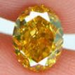 Oval Cut Diamond Fancy Orange Yellow Color 1.01 Carat VS2