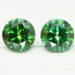 Matching Pair Round Green Diamonds 0.50 TCW 4.00 MM SI1/2