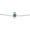 Real Diamond Solitaire Pendant Green Princess 14k White Gold 0.46 Carat 