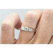 Three-Stone Diamond Engagement Ring 14K White Gold Round 0.84 TCW