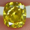 Cushion Shape Diamond Fancy Yellow Loose Enhanced 1.04 Carat SI2 IGI Certificate