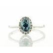 Oval Diamond Halo Engagement Ring Blue Color 1.35 TCW VVS2